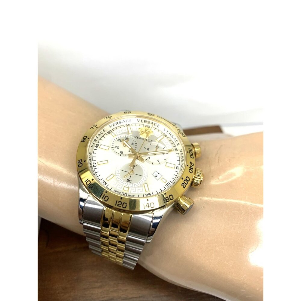 Versace Men's Watch VE2U00422 Swiss Quartz Chronograph Two Tone Stainless Steel - Picture 6 of 15